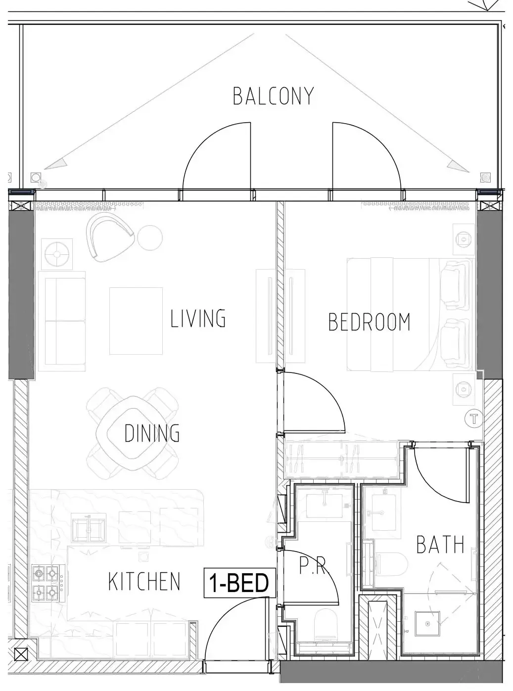 Damac Safa Gate 1 bed floor plan, 836 sqft