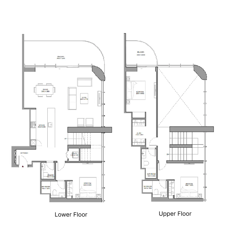 Sobha Aquamont 3 bed floor plan, 2,178 – 2,179 sqft