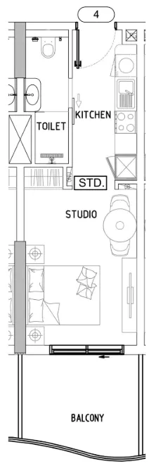 Damac Lagoons Views Phase 3 Studio floor plan, 394 sqft