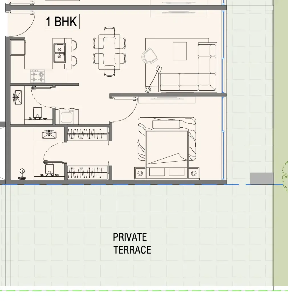 Firoza 1 bed floor plan, 1,437 sqft