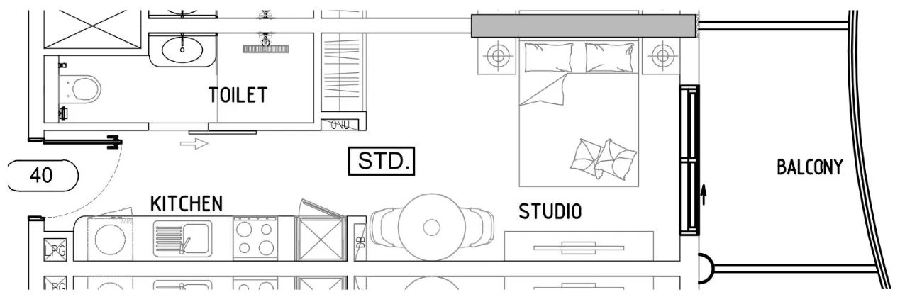 Damac Lagoons Views Phase 3 Studio floor plan, 378 – 383 sqft