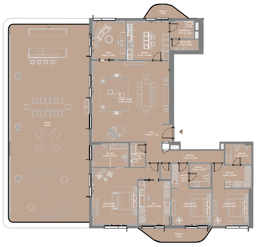 Takaya 3 bed floor plan, 4,942 sqft