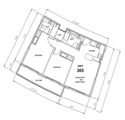 Majestique Residence 2 2 bed floor plan, 940 sqft
