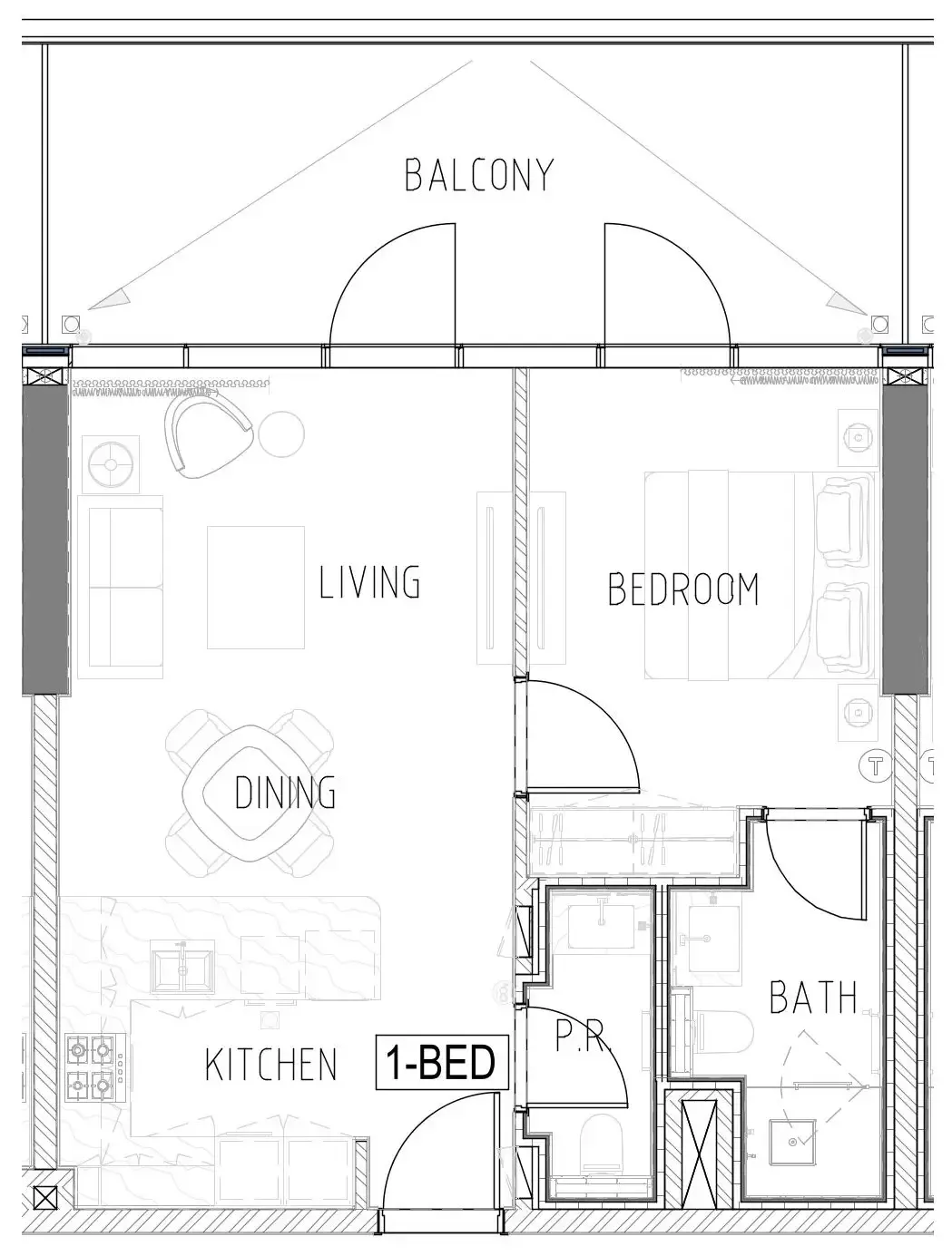 Damac Safa Gate 1 bed floor plan, 826 sqft