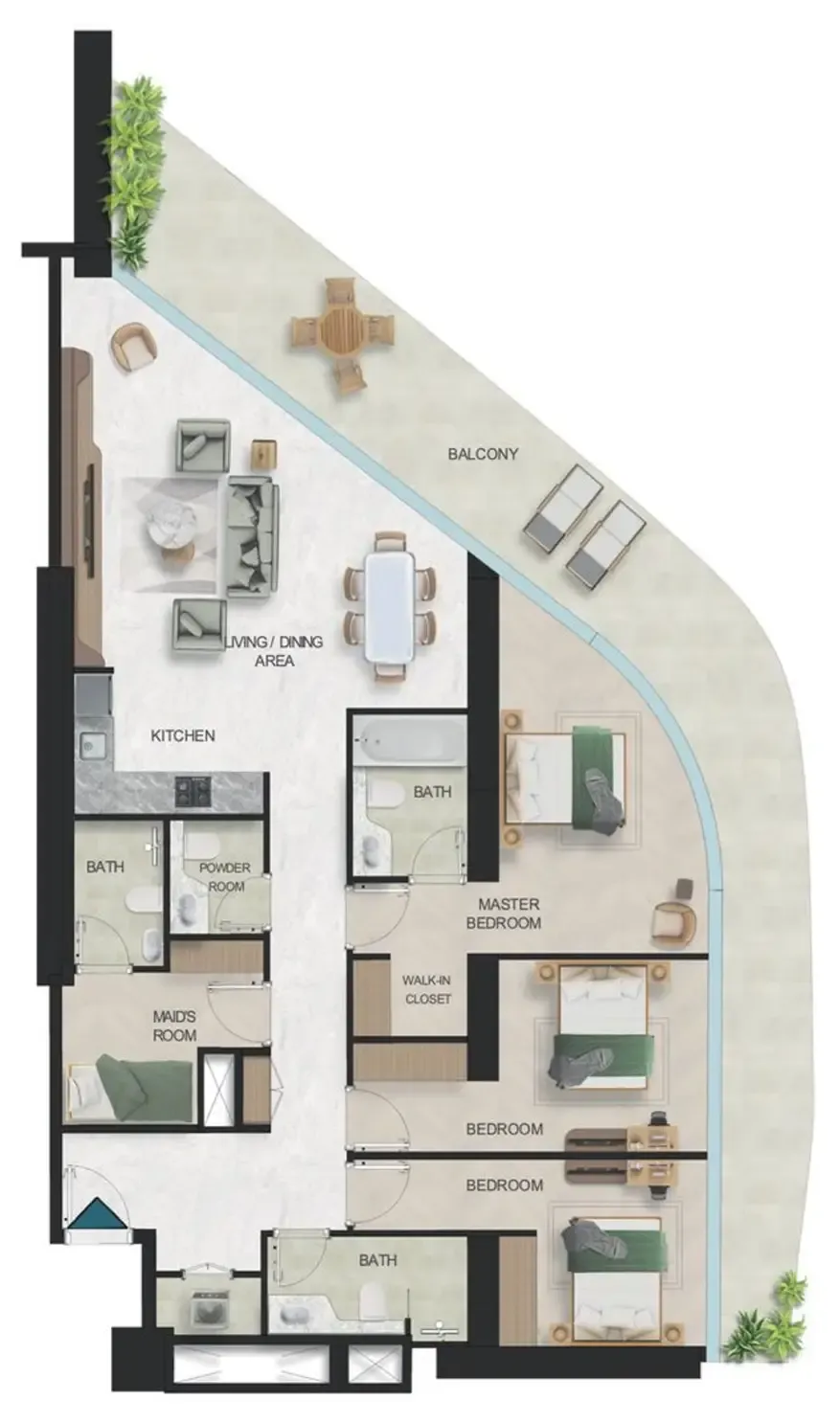Oystra 3 bed floor plan, 2,360 sqft