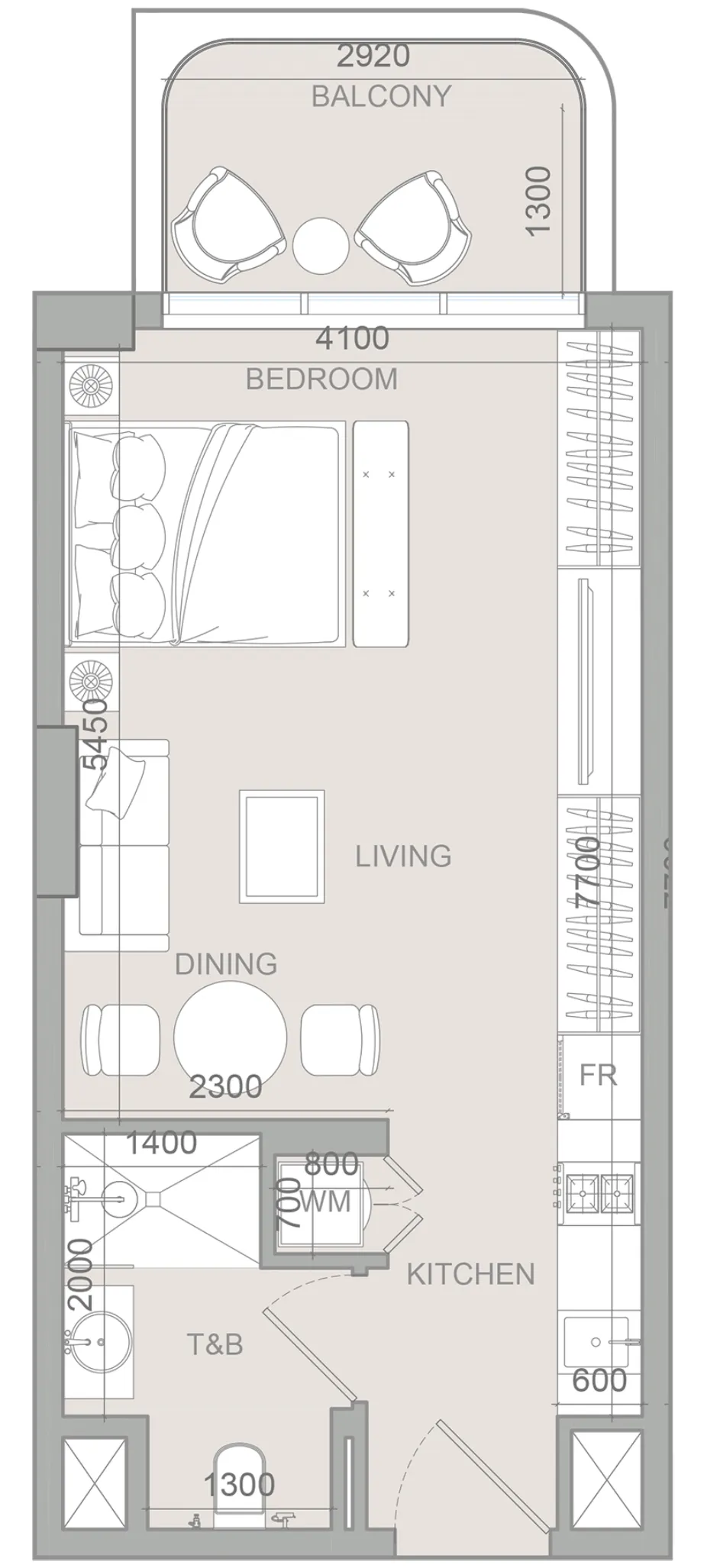 S1LV1ANA Park Studio floor plan, 452 sqft