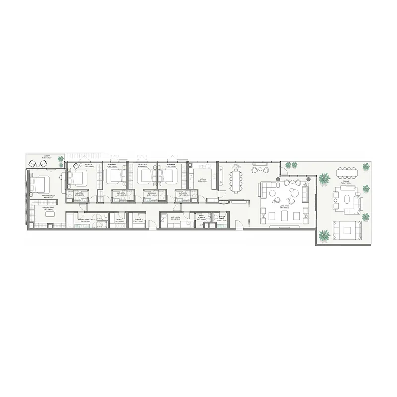 Palm Central Private Residences 5 bed floor plan