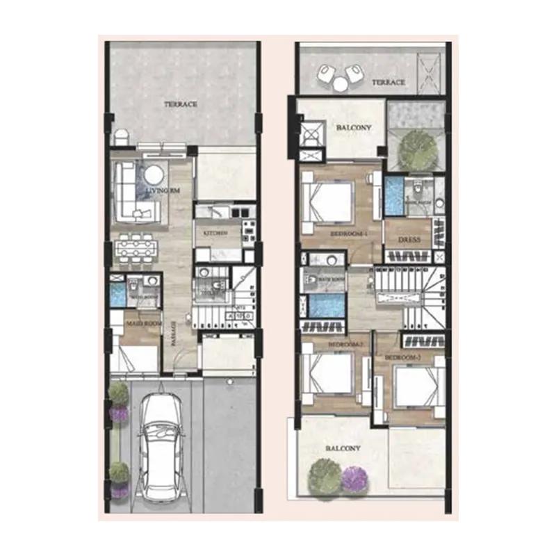 Terva Homes 3 bed floor plan, 2,320 – 2,561 sqft
