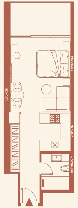11 Hills Park Studio floor plan, 501 sqft
