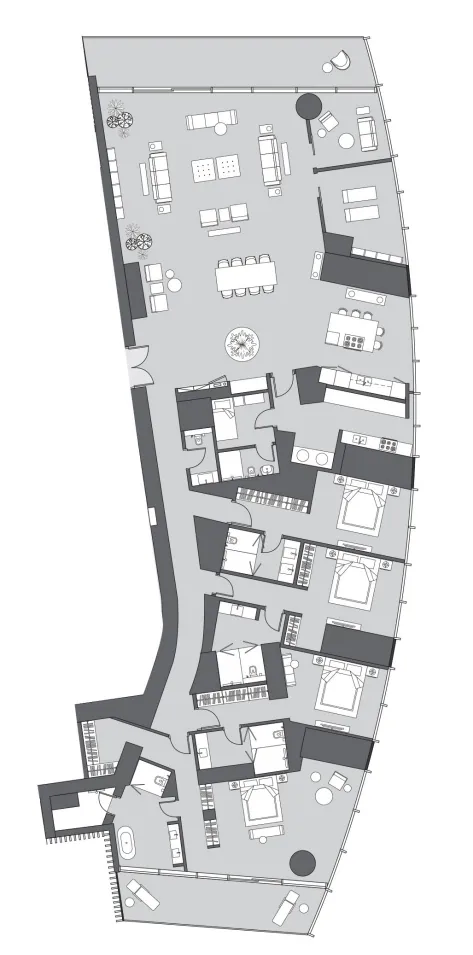 Six Senses Residence 4 bed floor plan, 5,713 sqft