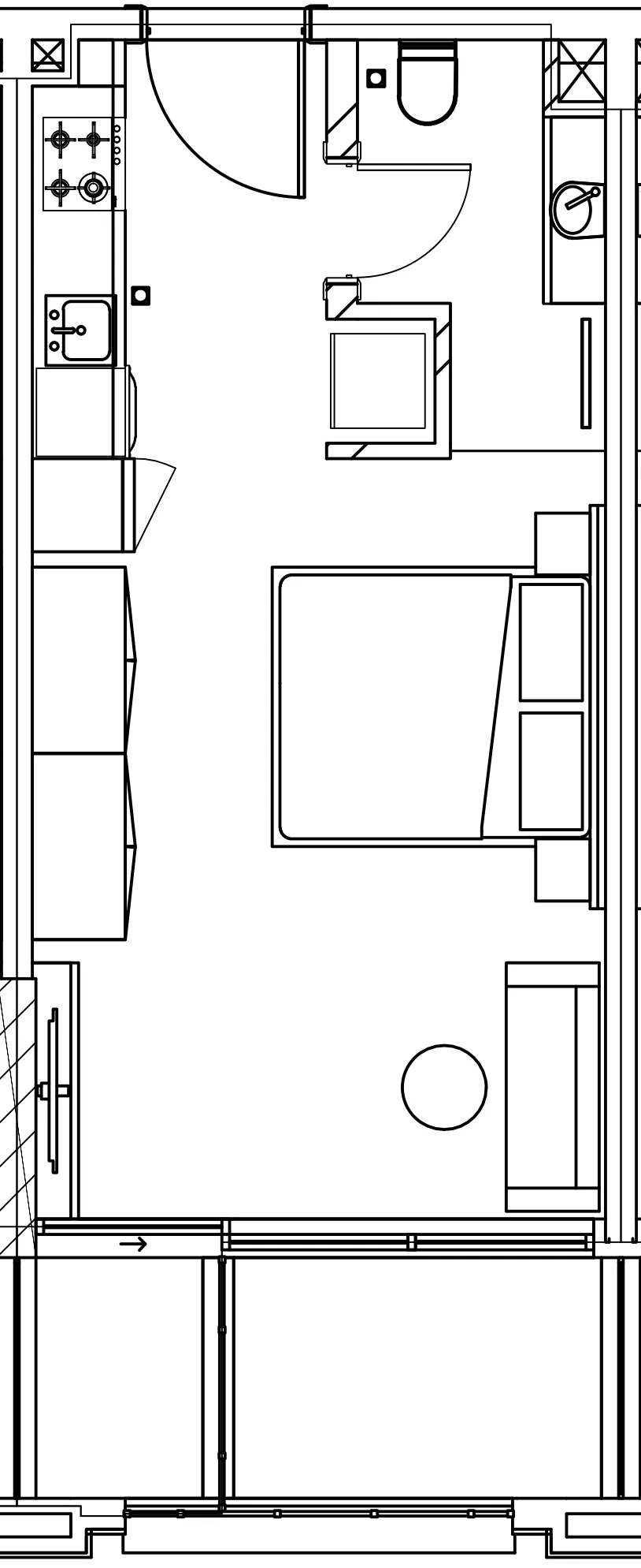 Berkeley Square Studio floor plan, 350 sqft