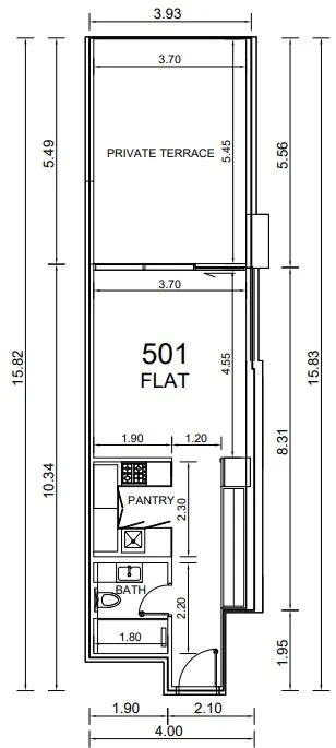 11 Hills Park Studio floor plan, 643 sqft
