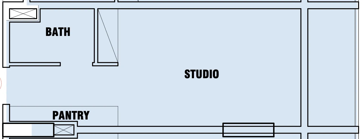 Celesto Tower 1 bed floor plan, 822 sqft