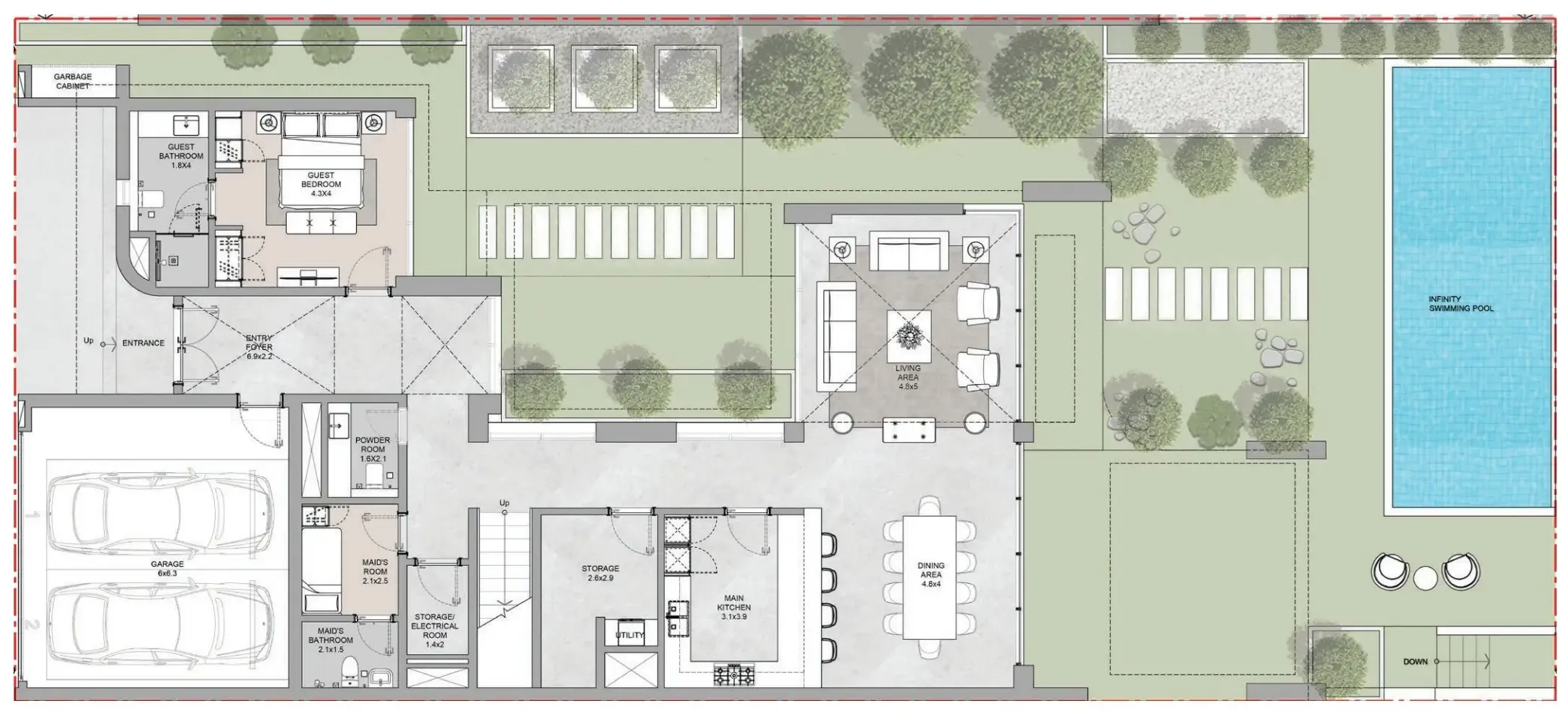 Sobha Siniya Island Villas Phases 1 and 2 4 bed floor plan, 4,822 sqft