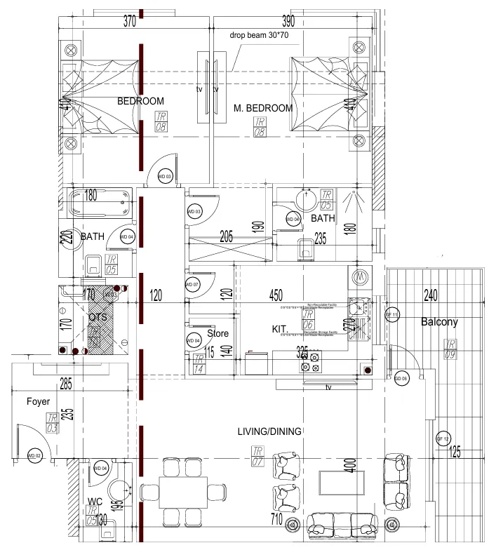 Paradise View II 2 bed floor plan, 1,244 – 1,610 sqft