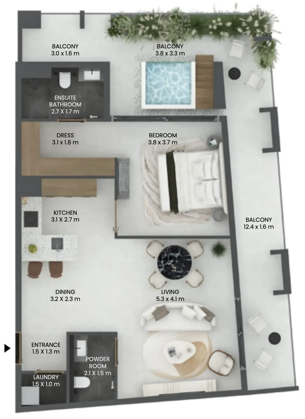 Cavendish Square  1 bed floor plan, 1,209 sqft