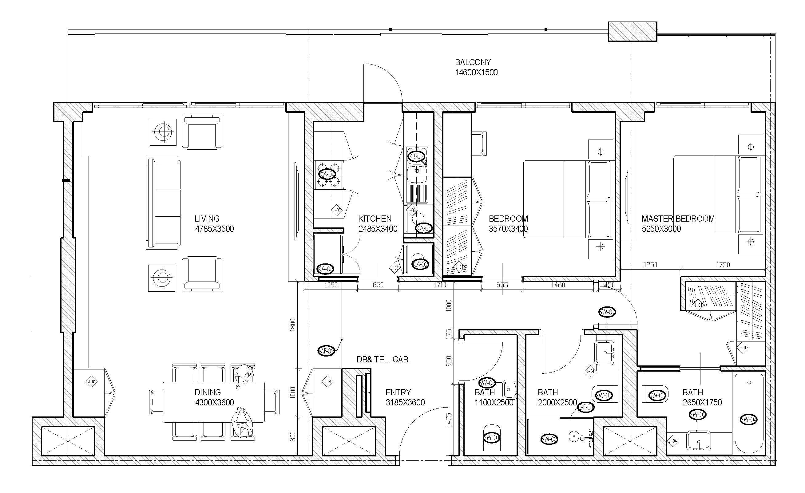 Al Mahra Residence 2 bed floor plan, 1,264 – 1,489 sqft