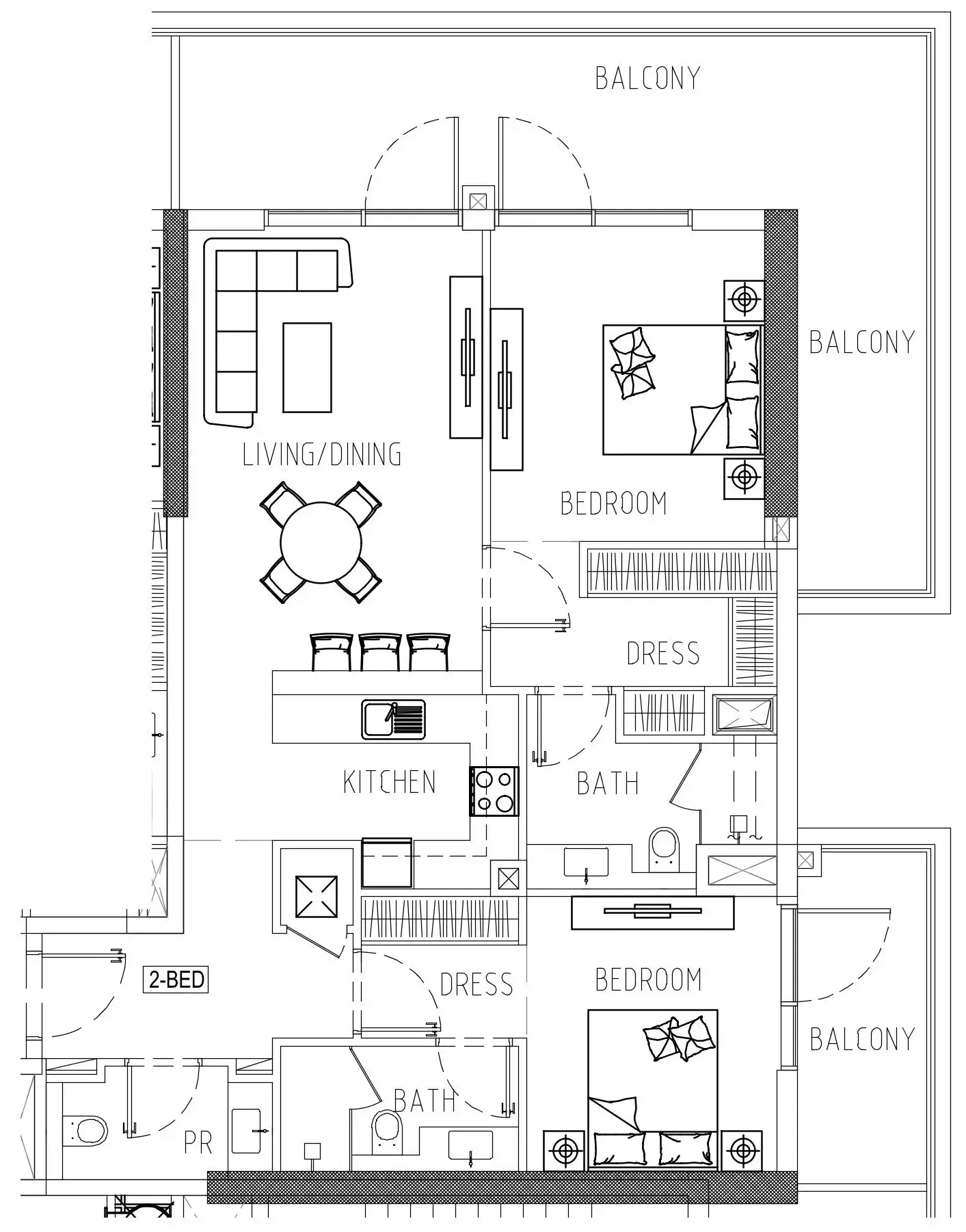 Damac Riverside Views 2 bed floor plan, 1,423 sqft