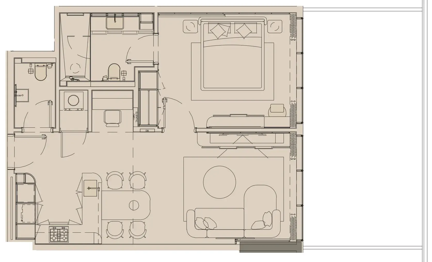 Pearl House IV 1 bed floor plan, 994 sqft