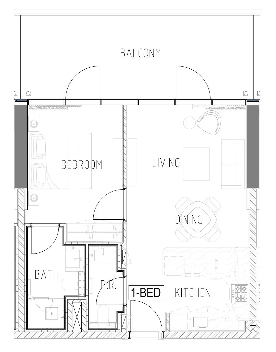 Damac Safa Gate 1 bed floor plan, 832 sqft