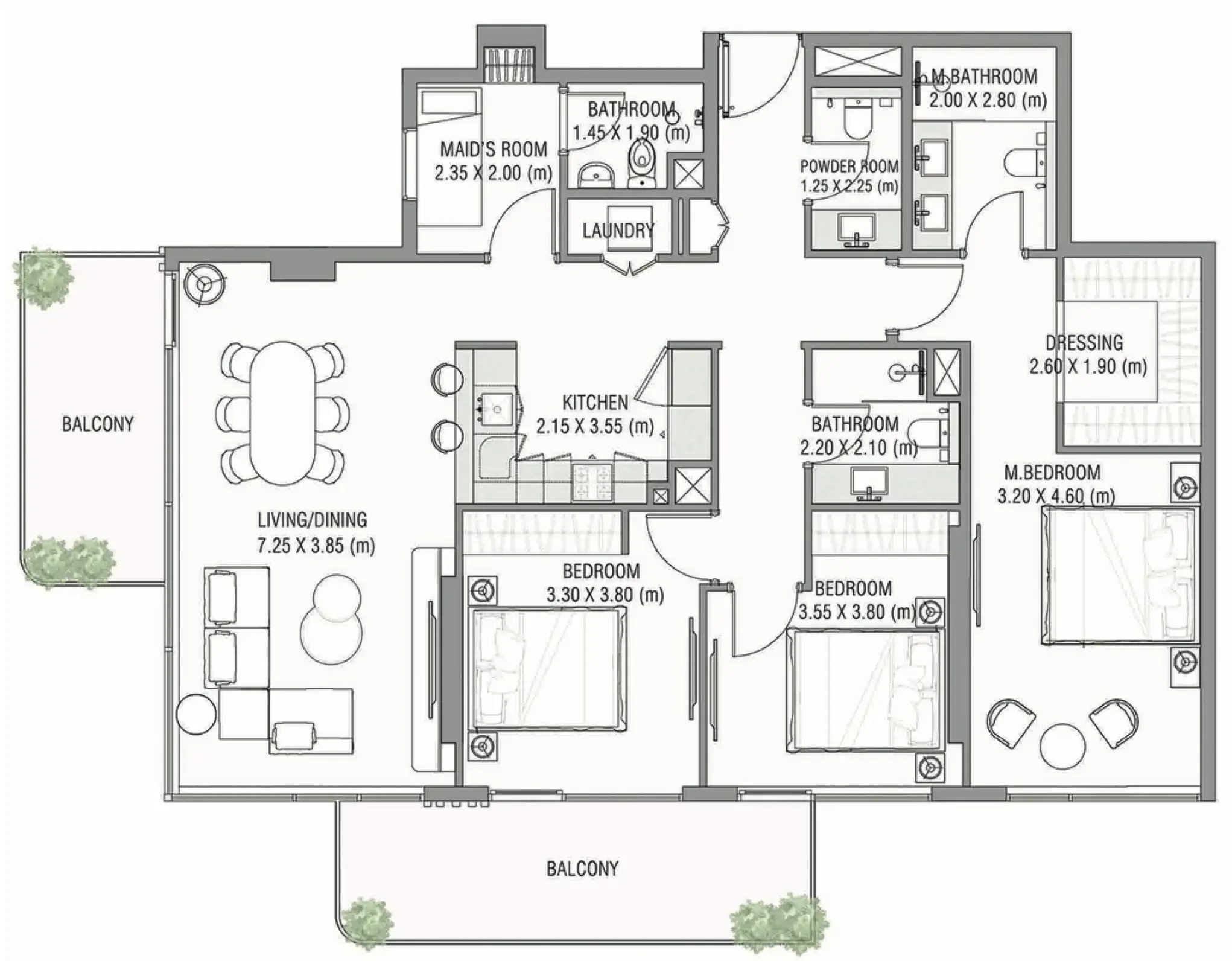 Ayamore Residence 3 bed floor plan, 2,773 sqft