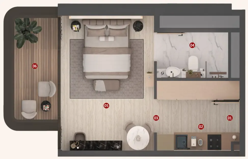 Izel by Zoya Studio floor plan, 346 – 494 sqft