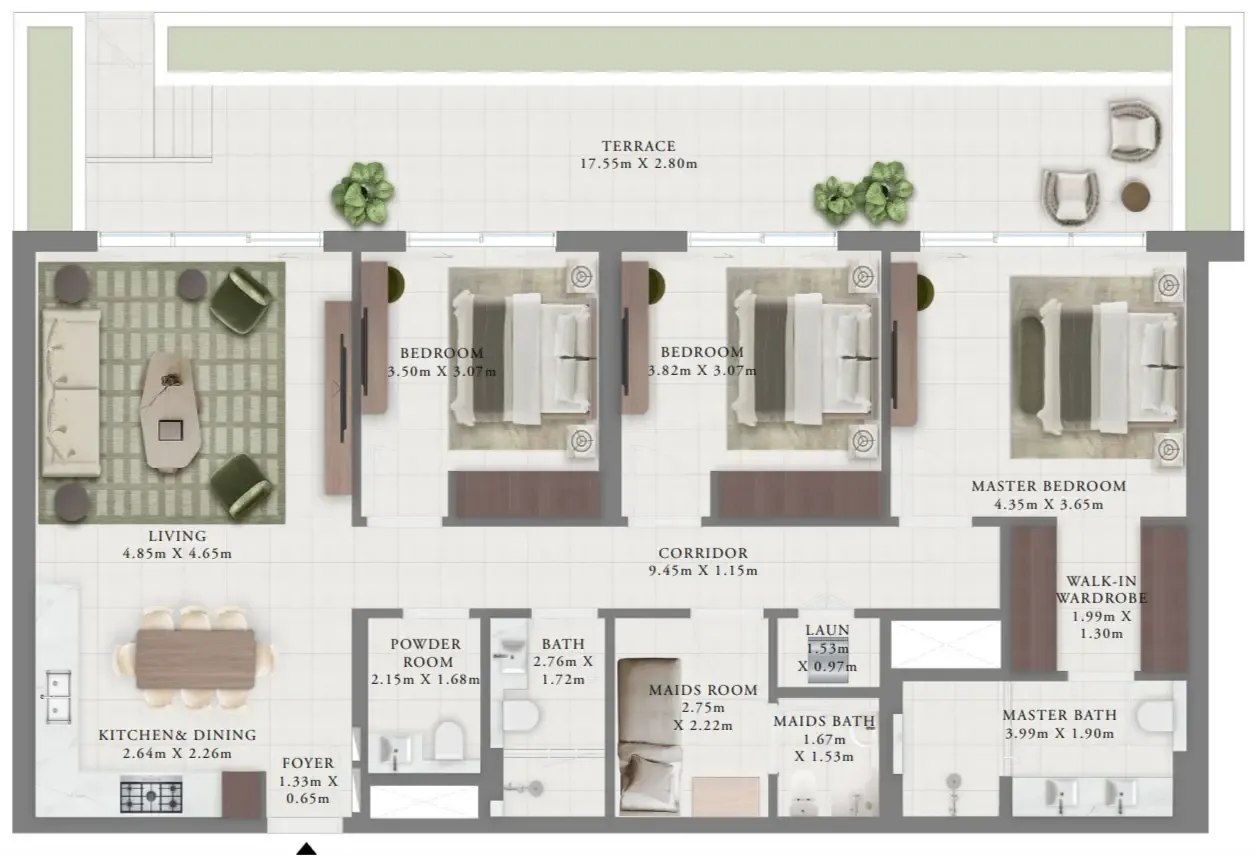 Creek Bay 3 bed floor plan, 2,010 sqft