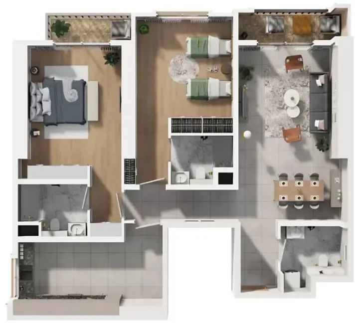 Barajeel Towers 2 bed floor plan, 2,130 sqft