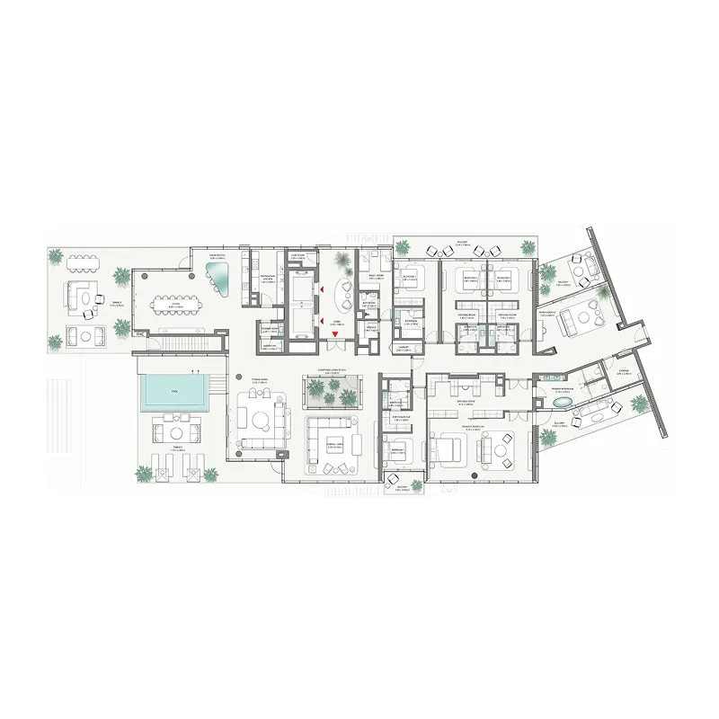 Palm Central Private Residences 5 bed floor plan
