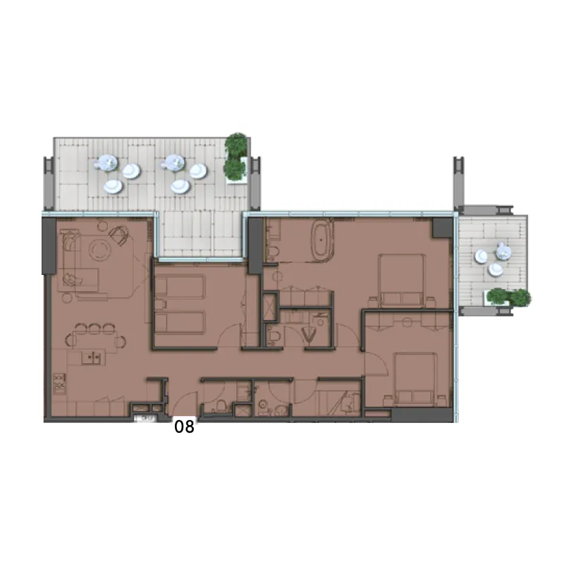 The Symphony by Imtiaz 3 bed floor plan, 1,687 – 1,909 sqft