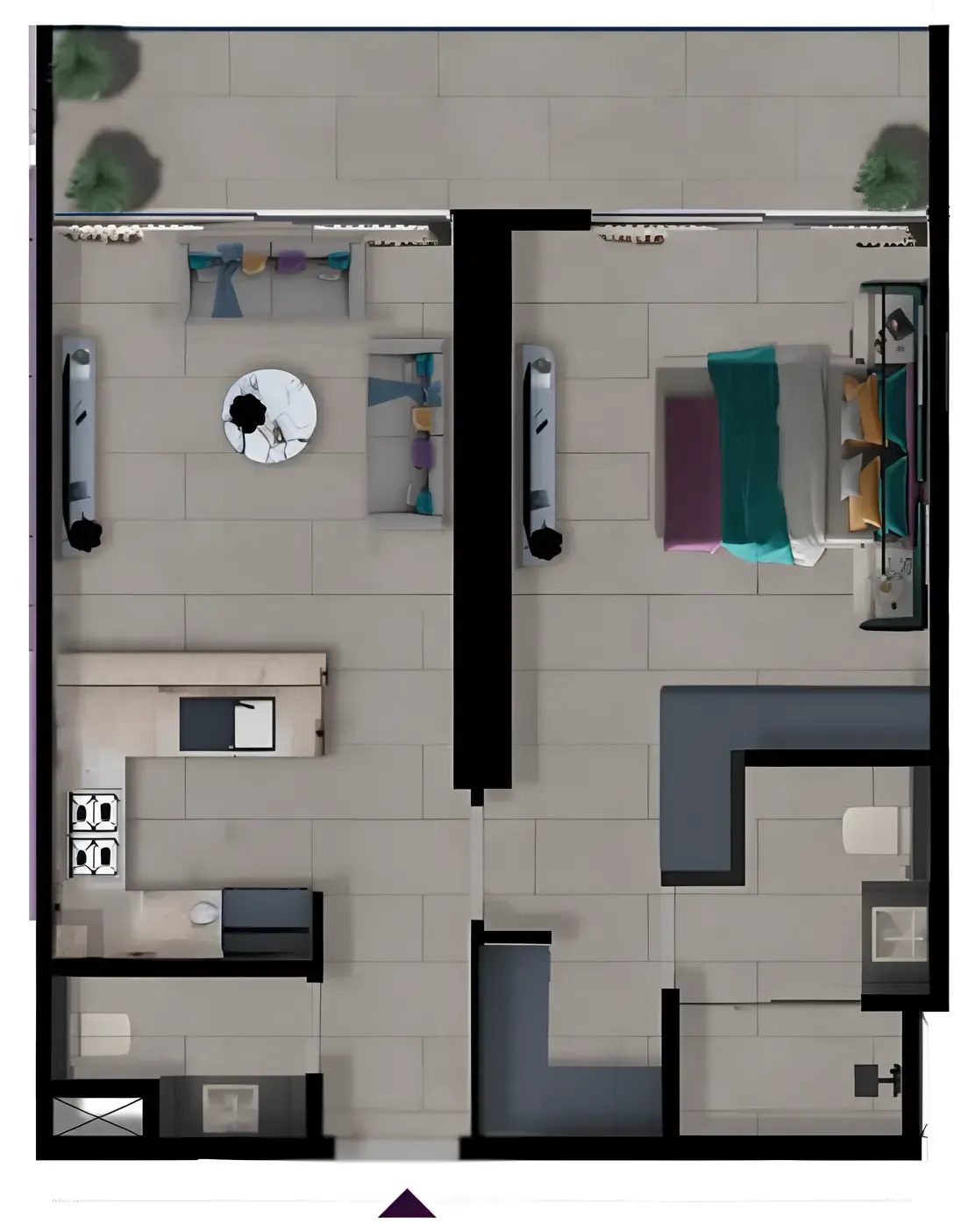 MBL Signature 1 bed floor plan, 839 sqft