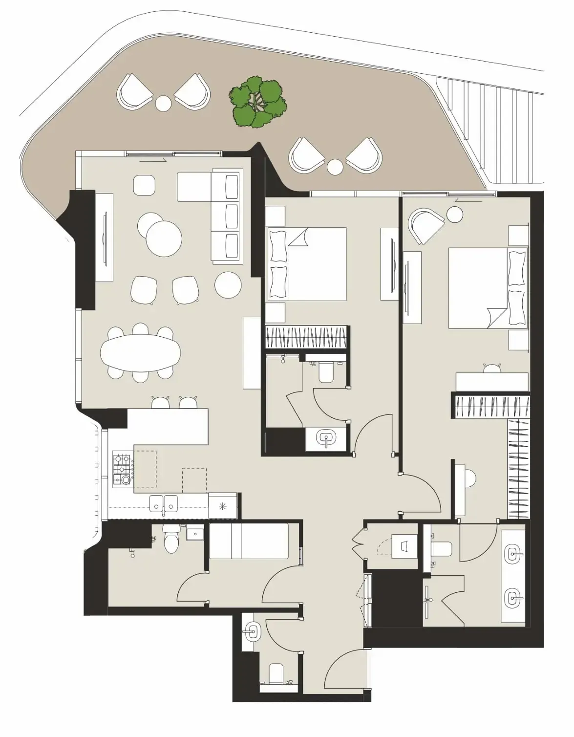 Artistry Two Residences 2 bed floor plan, 1,702 sqft