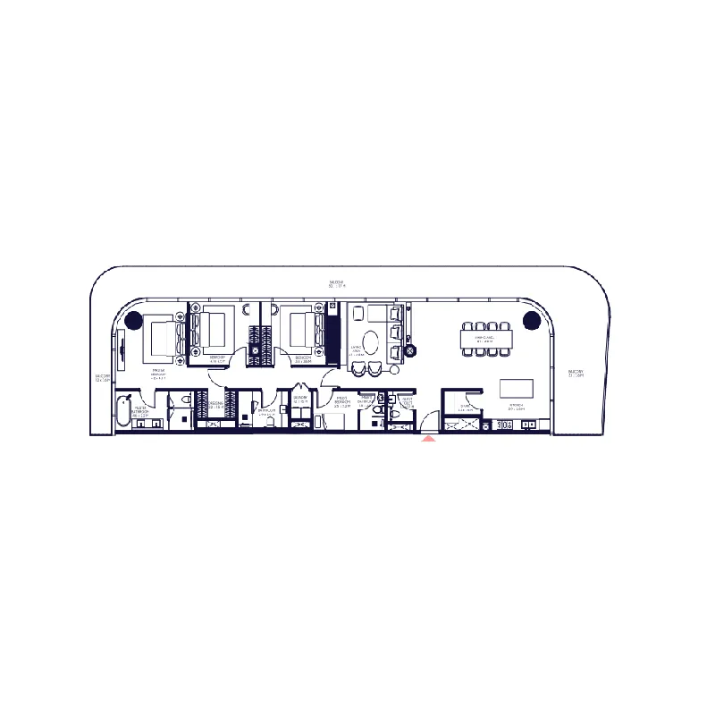 Inaura Hotels & Residences Downtown 3 bed floor plan, 2,874 – 2,897 sqft