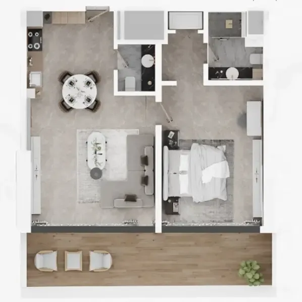 Electra Acube 1 bed floor plan, 893 – 896 sqft