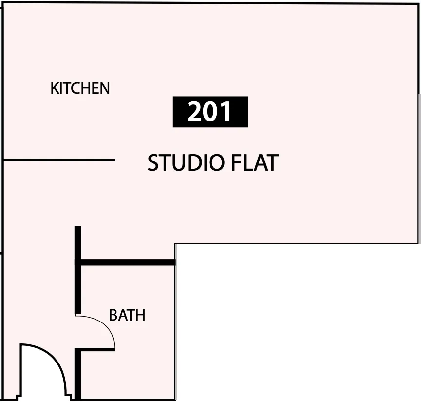 Paradise View 1 Studio floor plan, 469 sqft