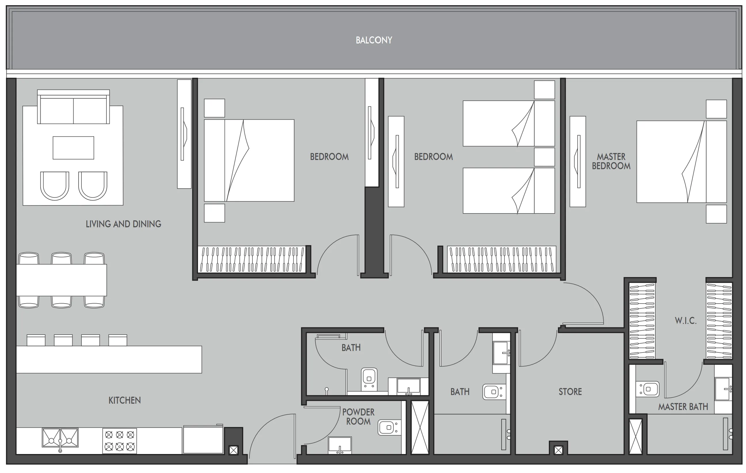 Golf Place 3 bed floor plan, 1,721 sqft
