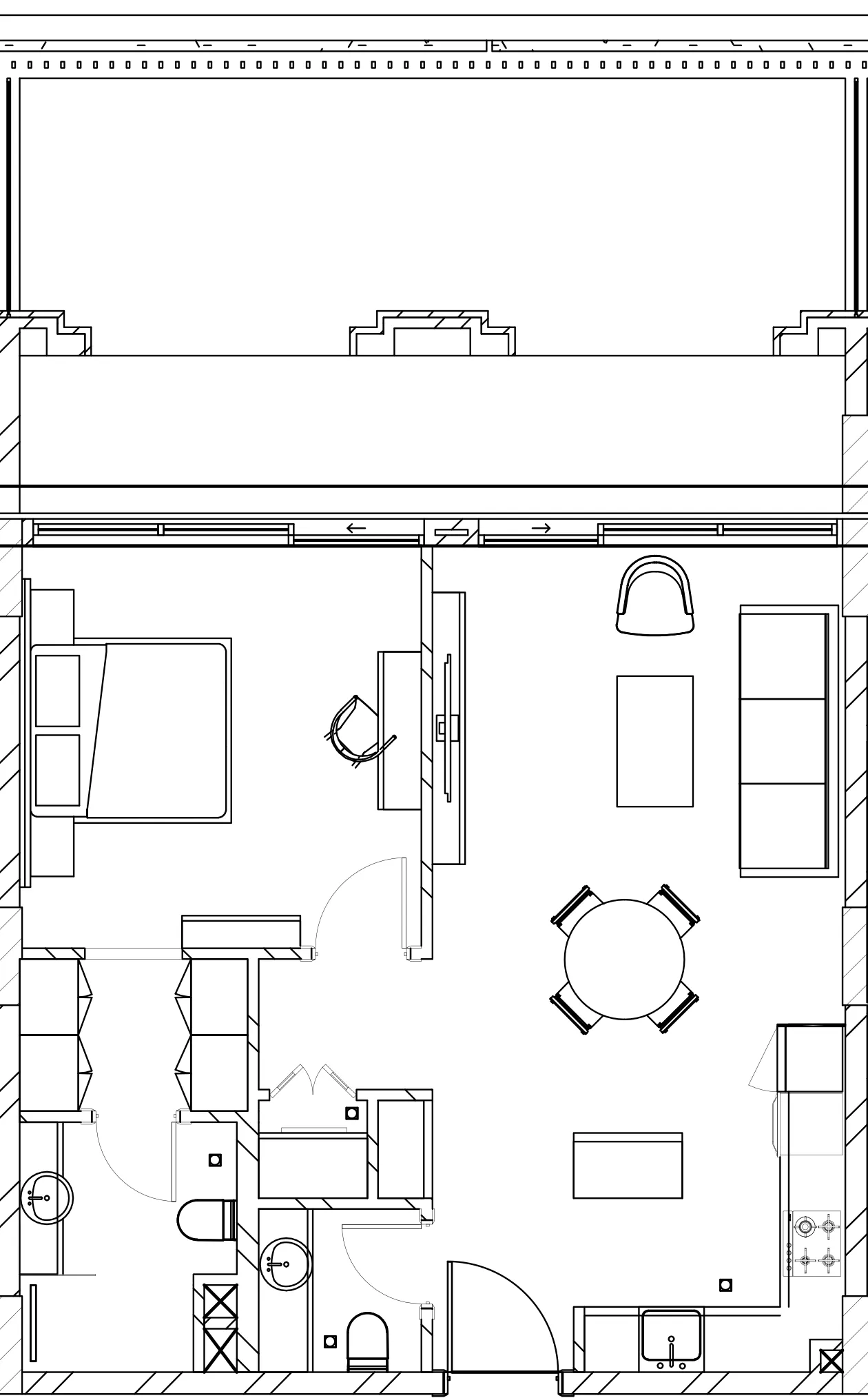 Berkeley Square 1 bed floor plan, 1,027 sqft