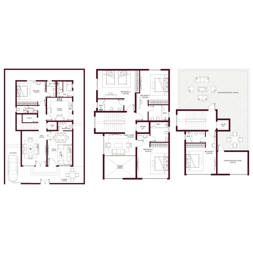 Kabbali Hills 5 bed floor plan, 4,005 sqft