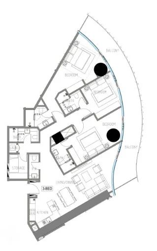 Damac Casa 3 bed floor plan, 2,062 sqft