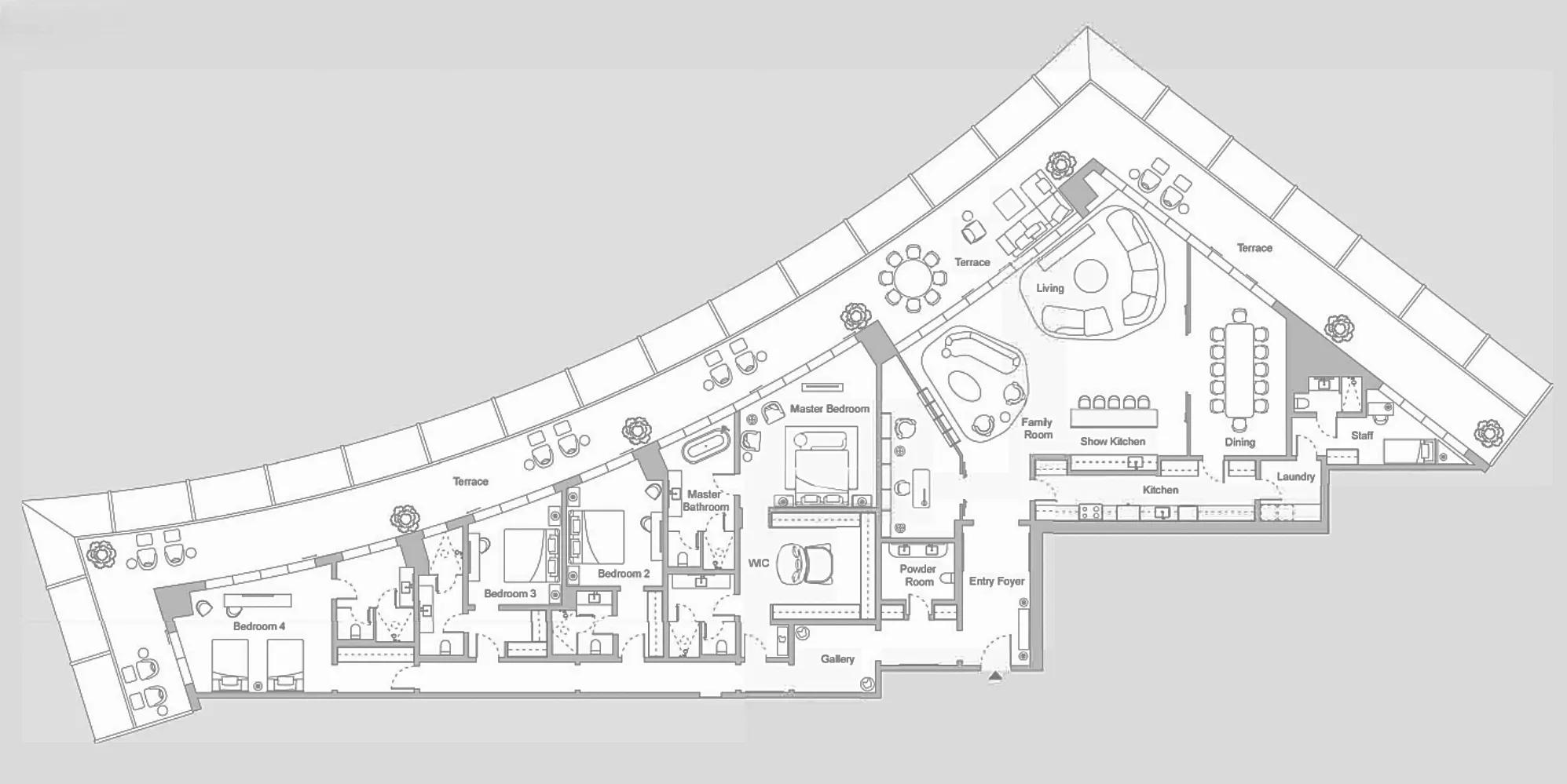 Four Seasons Private Residences DIFC 4 bed floor plan, 7,145 sqft