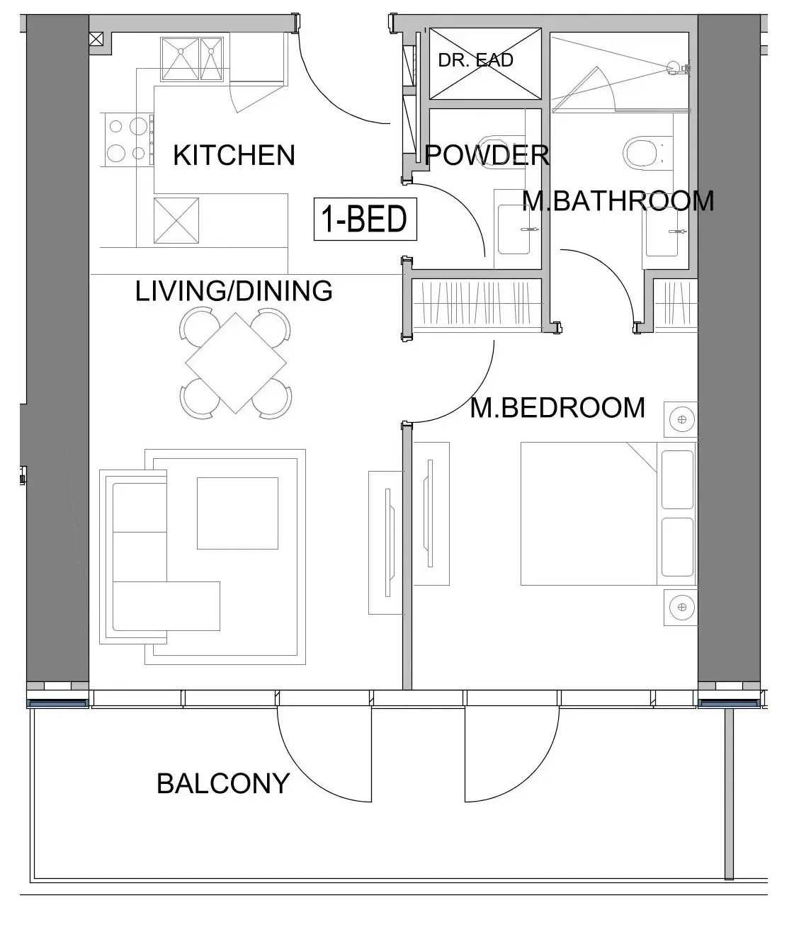 Damac Safa Gate 1 bed floor plan, 765 sqft