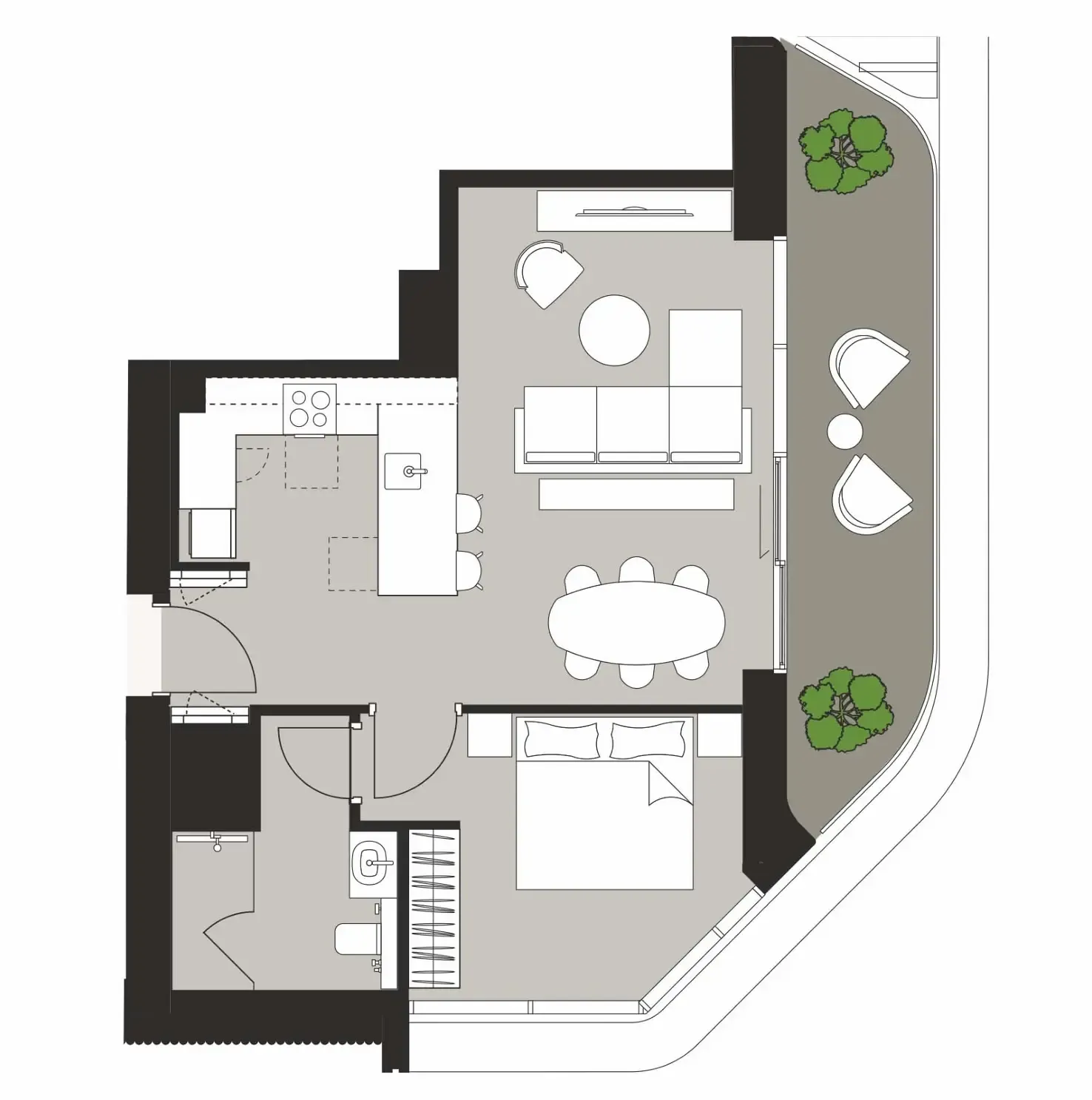 Artistry Two Residences 1 bed floor plan, 765 sqft
