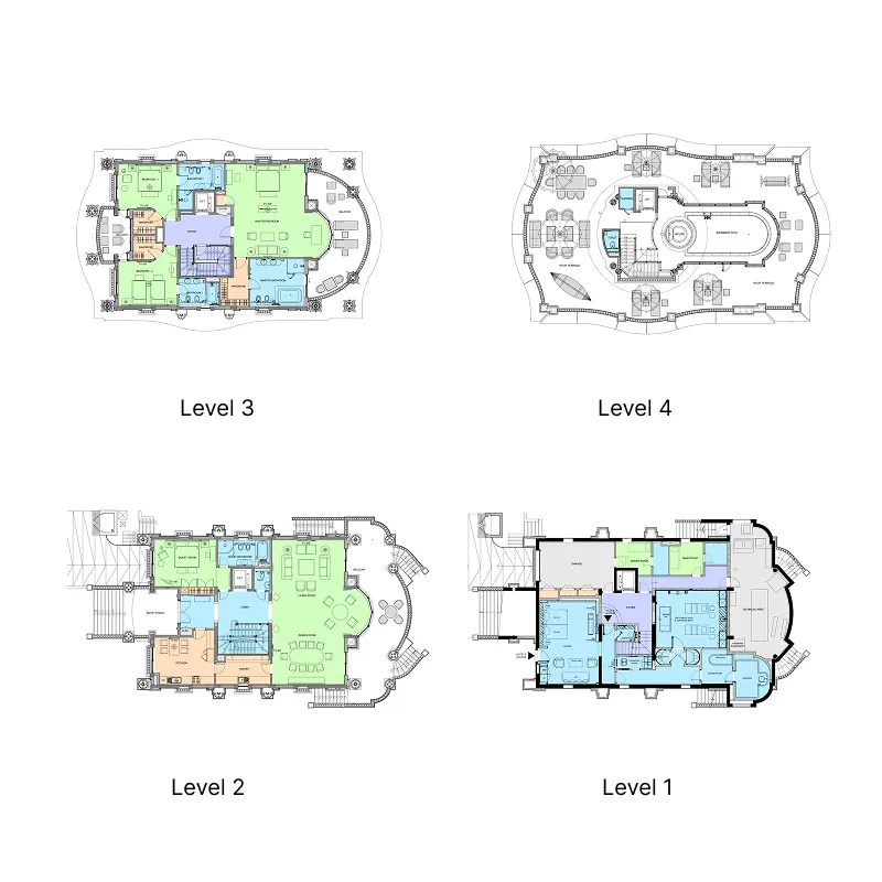 Raffles The Palm Dubai 4 bed floor plan, 16,223 sqft