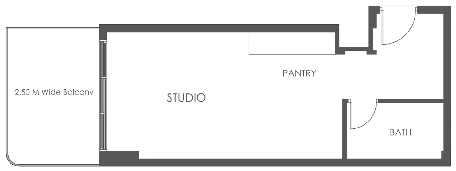Al Haseen Residences 5 Studio floor plan, 458 sqft