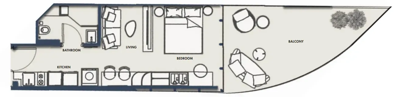 Amra Residences Studio floor plan, 512 sqft