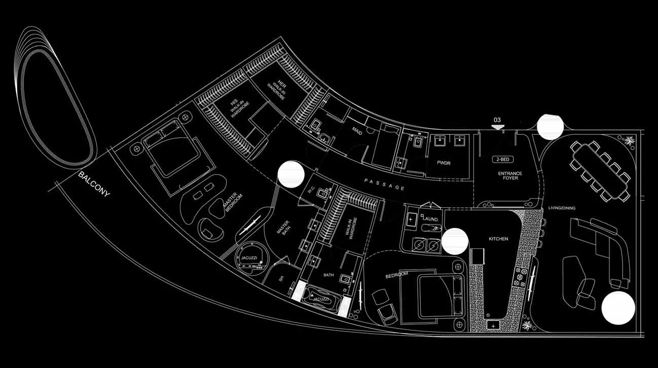 Bugatti Residences by Binghatti 2 bed floor plan, 3,014 sqft