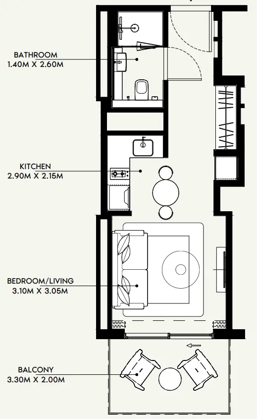 Azizi Venice 3 bed floor plan, 1,621 sqft