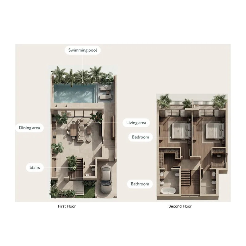 Rise Villas 2 bed floor plan, 2,379 sqft