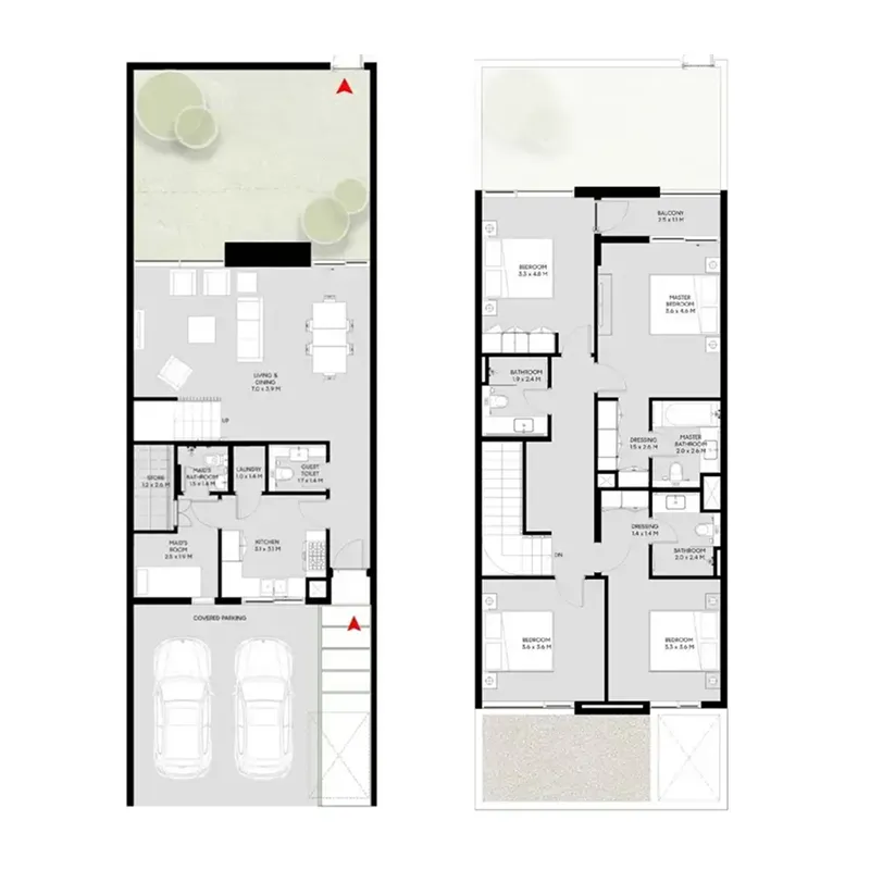 Masaar 3 Phases 1 and 2 4 bed floor plan, 2,559 sqft