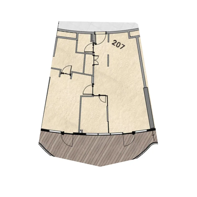 Aqua Arc 1 bed floor plan, 1,306 sqft